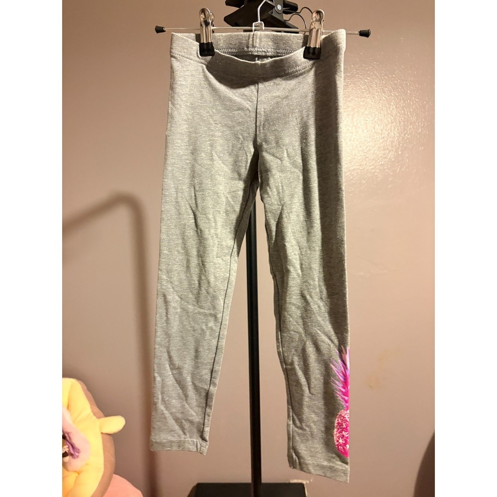 GAP Kids Girls Grey Long Pants with Purple Pineapple Sz XS (5)
